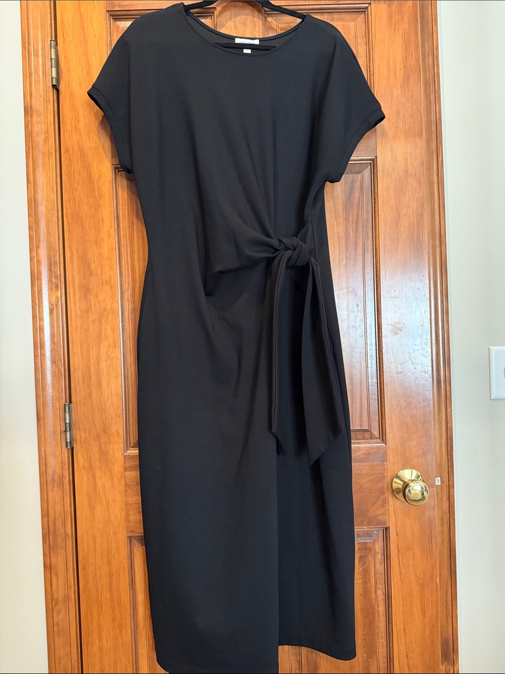 Nordstrom Black Tie-Waist Midi Dress - Women